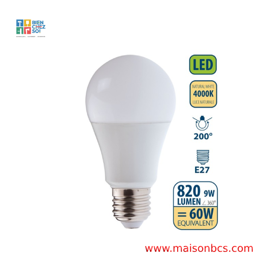 AMPOULE LED E.G 9W 4000K E27